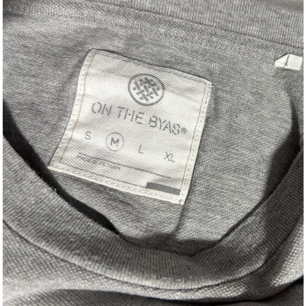 ON THE BYAS Men's Heather Grey & White 00 Long Sleeve Jersey T Shirt | Medium - Picture 8 of 14
